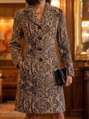 St. John Collection Santana Knit Jacket Snake print Pockets Blazer 10